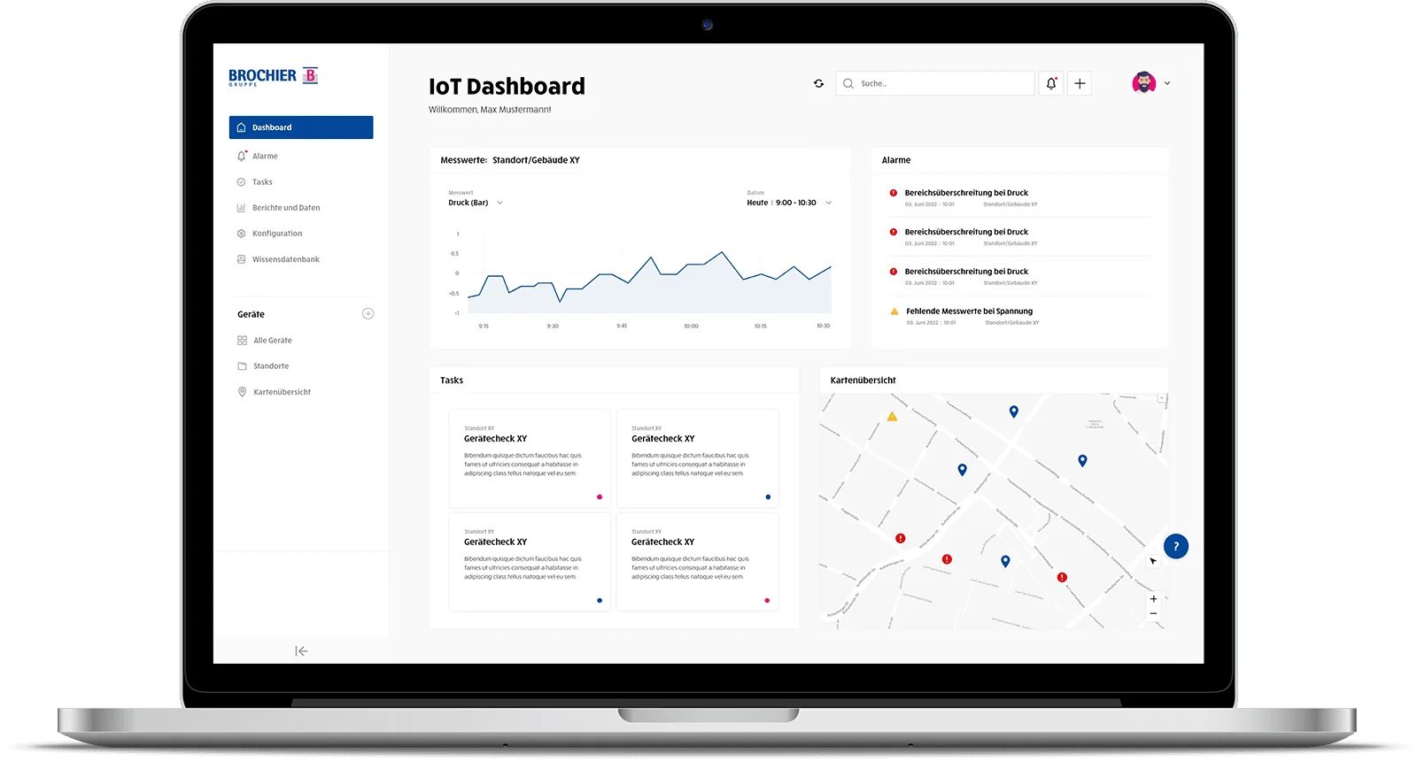 Dashboard im BROCHIER IoT-Portal